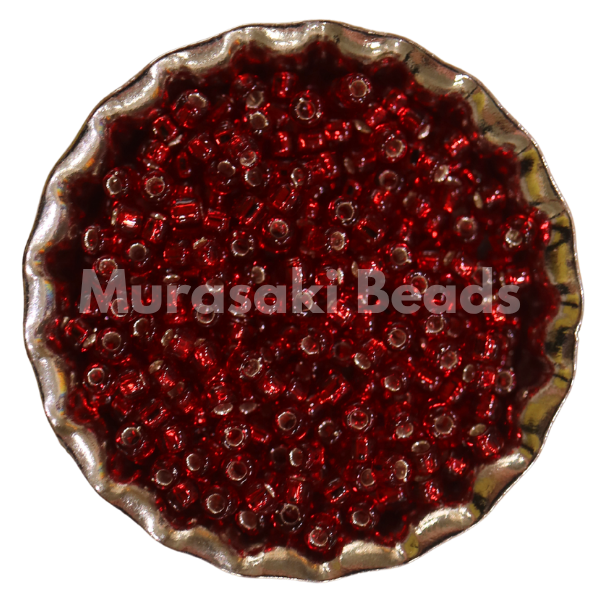 Size 11 Beads 11A Red Silver Lined