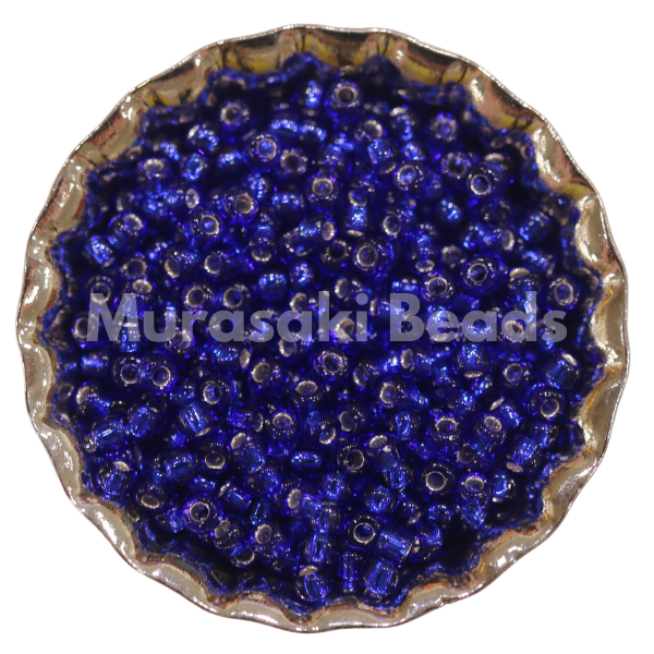 Size 11 Beads 20 Dark Sapphire Silver Lined