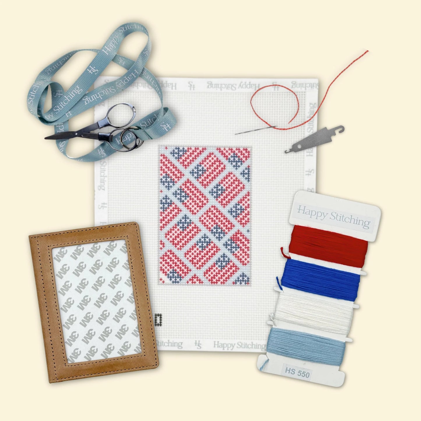 American Flags Passport Case - Self Finishing Kit