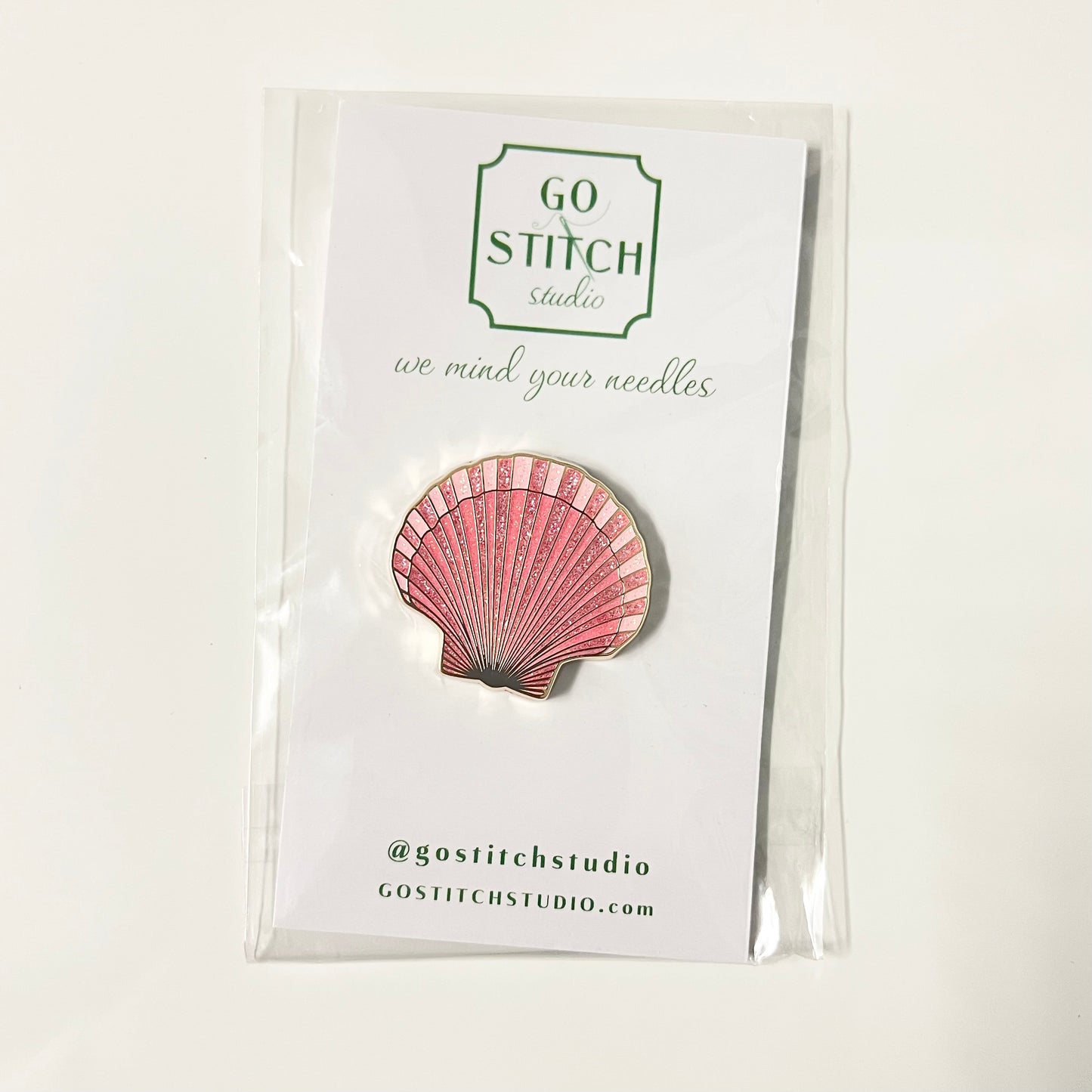 Pink Scallop Shell Needle Minder