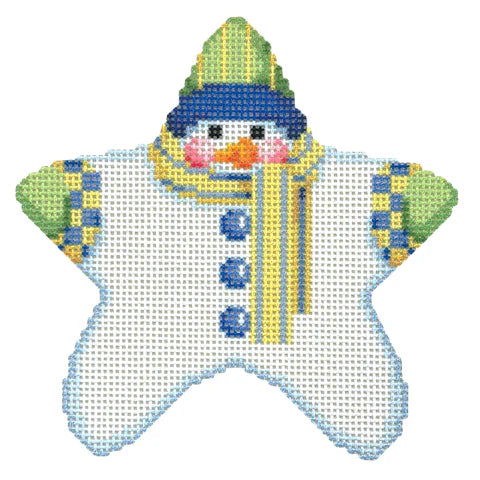 Star Shaped Snowman Blue/Yellow Scarf