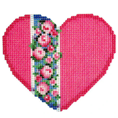 Vertical Rose Border Heart