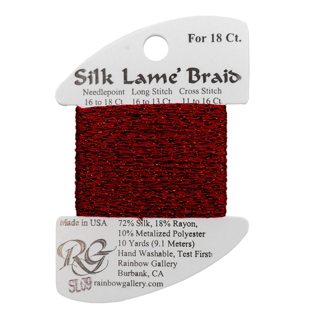 Silk Lame Braid SL09 Dark Red