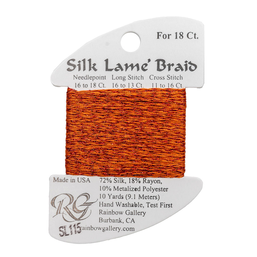 Silk Lame Braid SL115 Red Orange