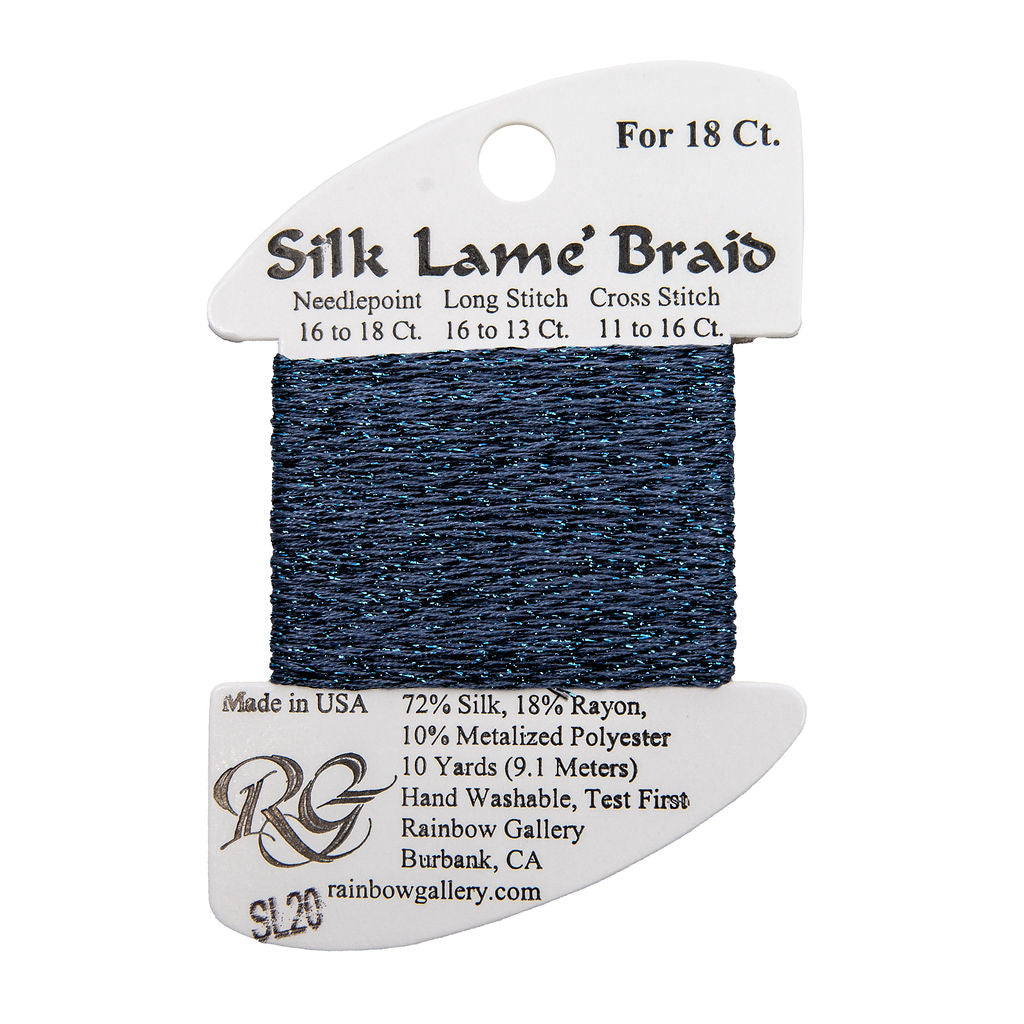 Silk Lame Braid SL20 Dark Antique Blue