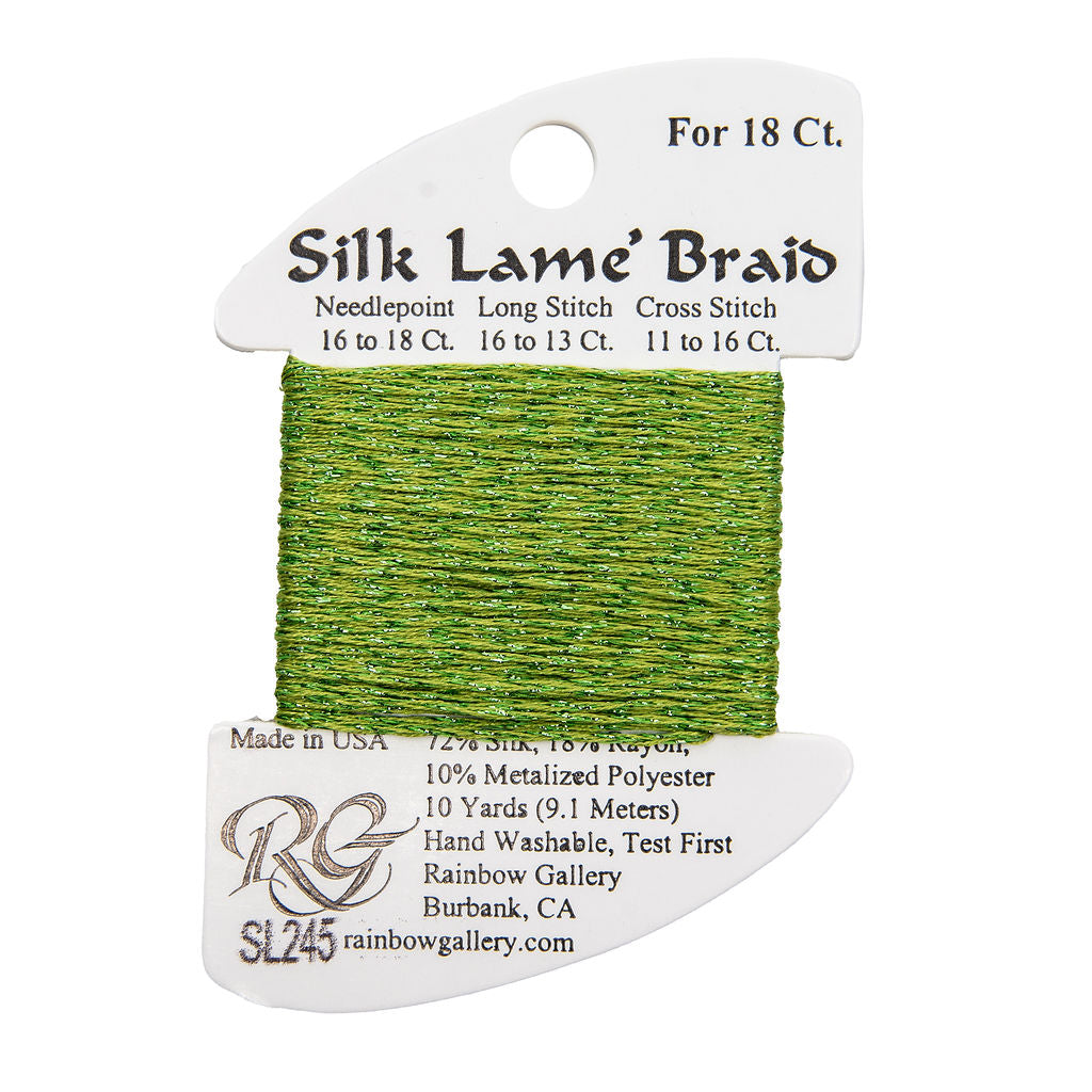 Silk Lame Braid SL245 Green Banana
