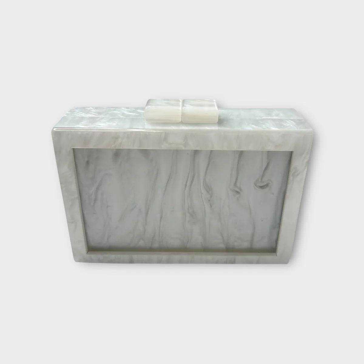 Self Finishing Acrylic Clutch - White