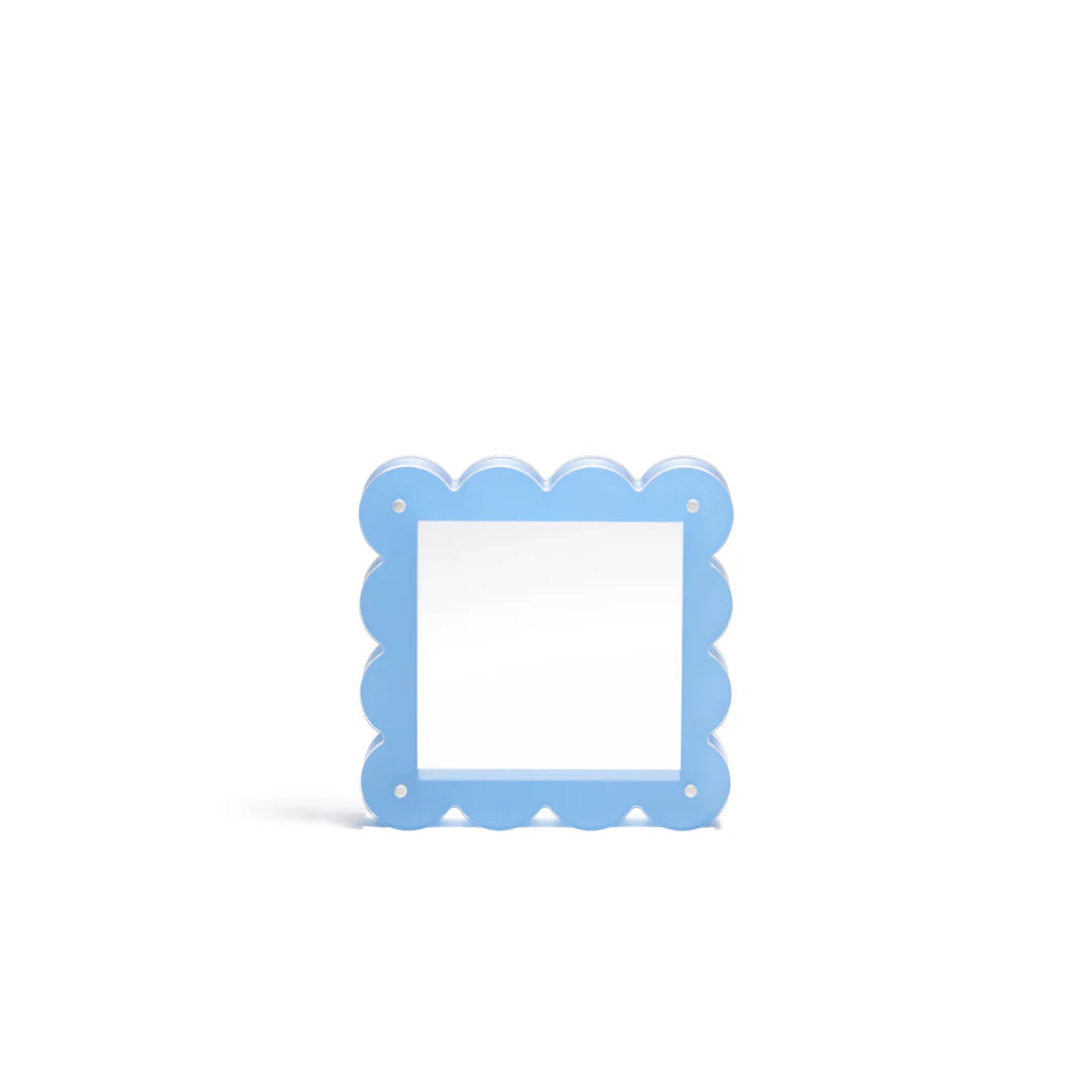 4" Square Blue Scallop Acrylic Frame