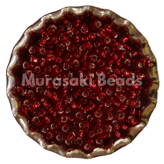 Size 11 Beads 11A Red Silver Lined