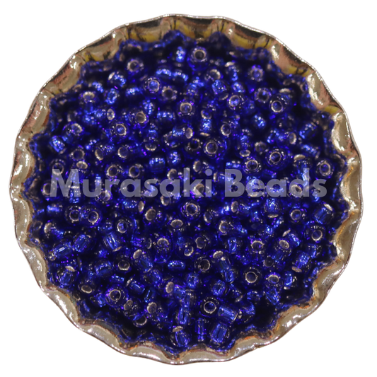 Size 11 Beads 20 Dark Sapphire Silver Lined