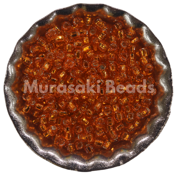 Size 11 Beads 9 Dark Orange Silver Lined