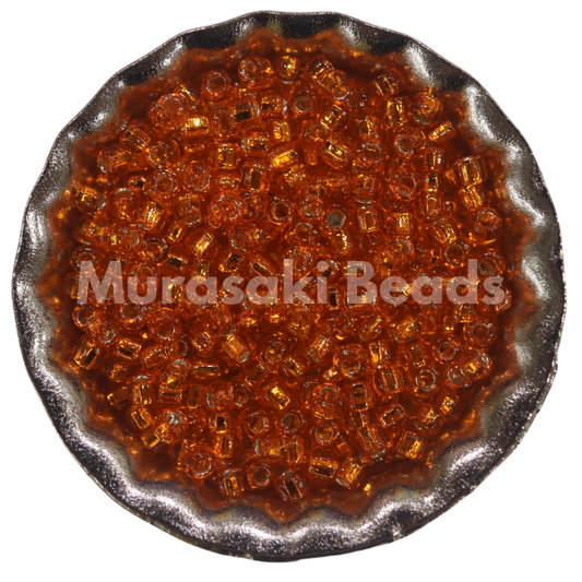 Size 11 Beads 9 Dark Orange Silver Lined