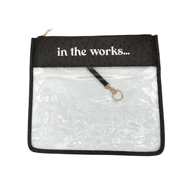 In The Works Project Bag - Chocolate Brown Ostrich