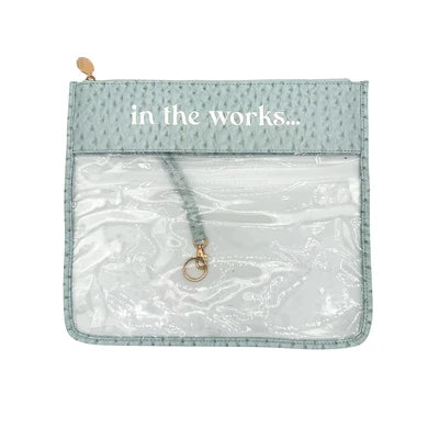 In The Works Project Bag - Baby Blue Ostrich