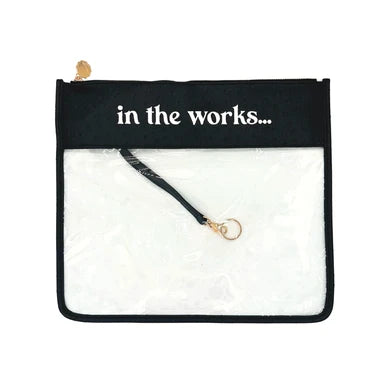 In The Works Project Bag - Black Ostrich