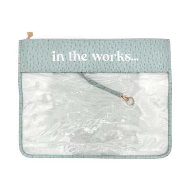 Extra Large In The Works Project Bag - Baby Blue Ostrich