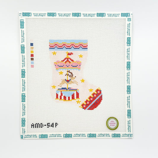 Pink Reindeer Carousel Mini Stocking