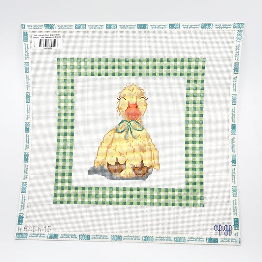 Duck Lovey with Green Gingham Border