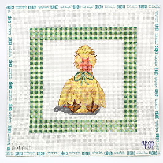 Duck Lovey with Green Gingham Border