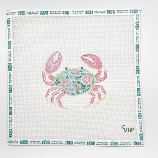 Floral Watercolor Crab
