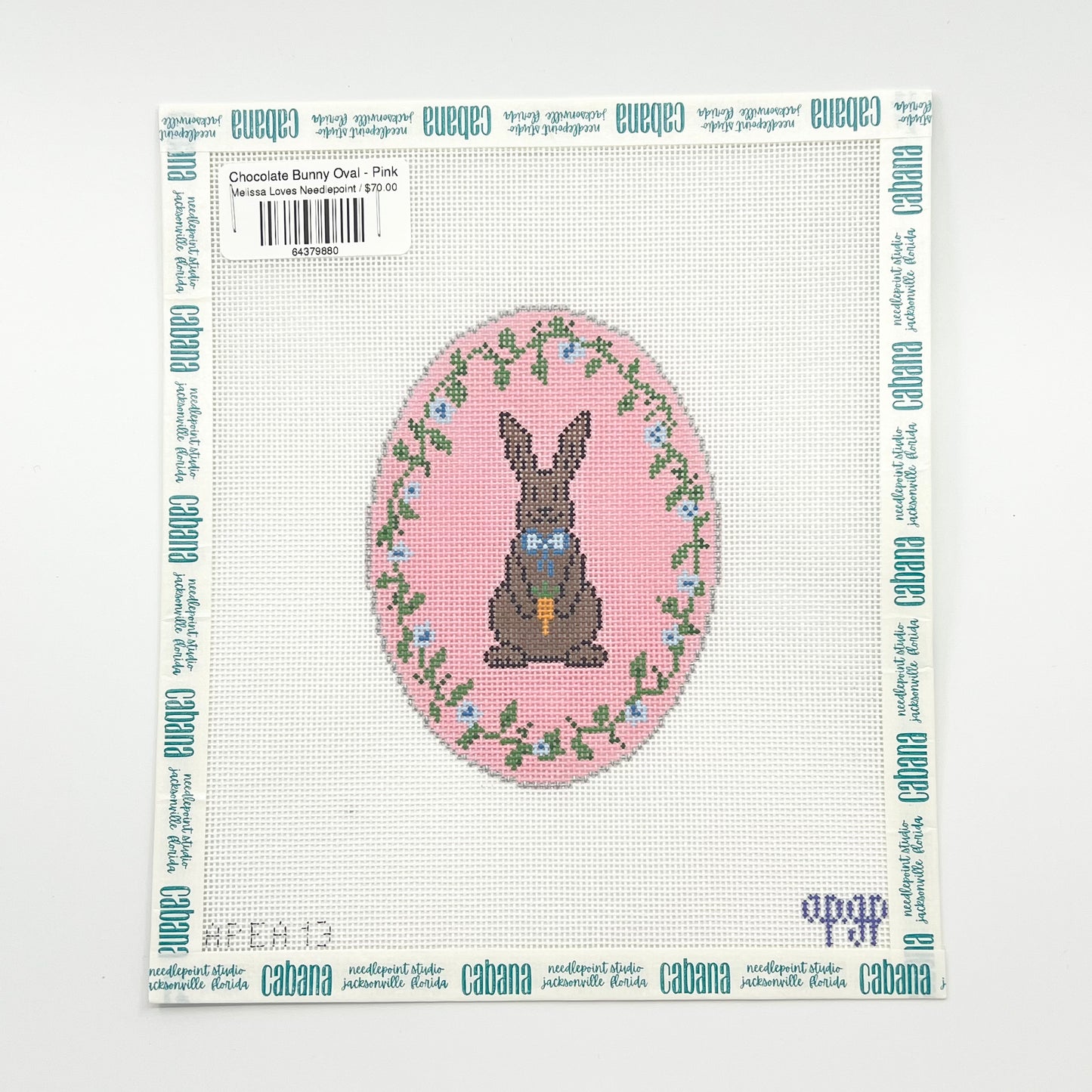 Chocolate Bunny Oval - Pink