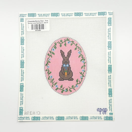 Chocolate Bunny Oval - Pink