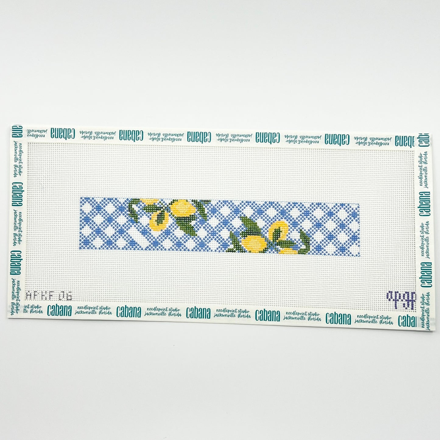 Lemons on Blue Gingham Key Fob