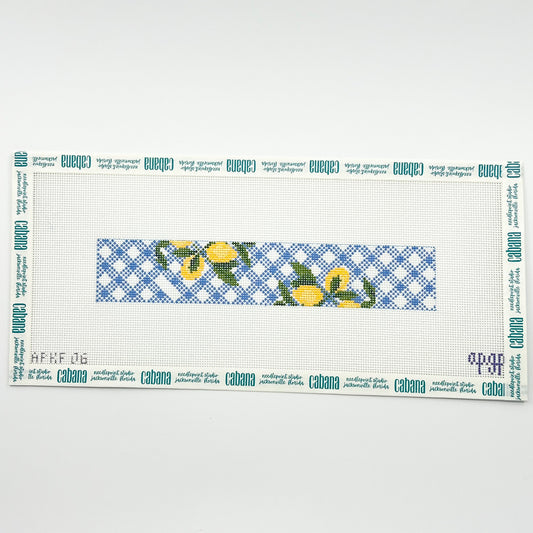 Lemons on Blue Gingham Key Fob