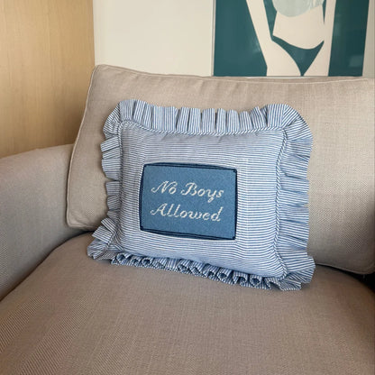 Swappable Self Finishing Pillow - Blue Stripe