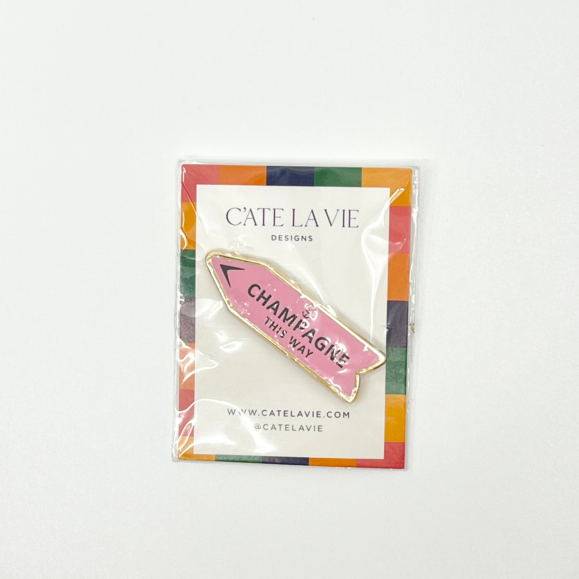 Champagne This Way Pink Needle Minder