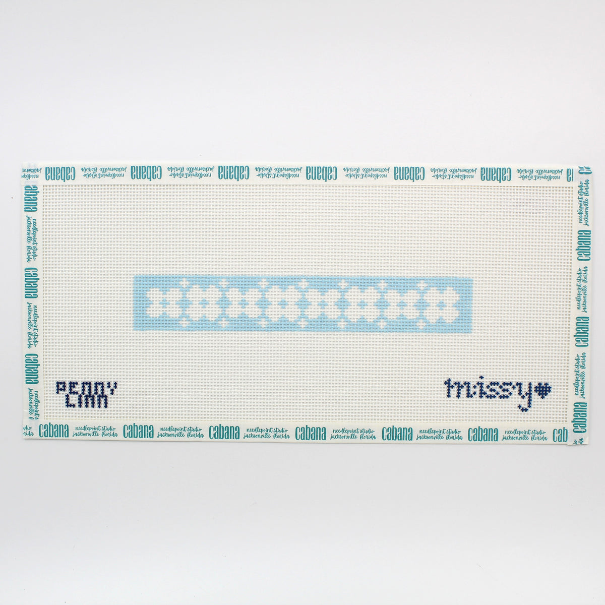 Key Fob Floral Inverse Sky Blue