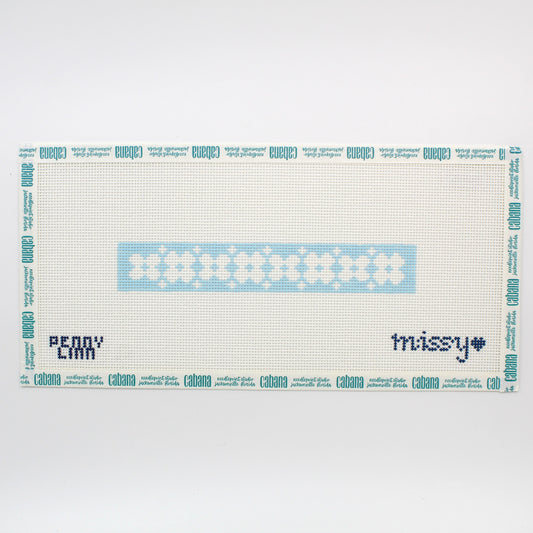 Key Fob Floral Inverse Sky Blue