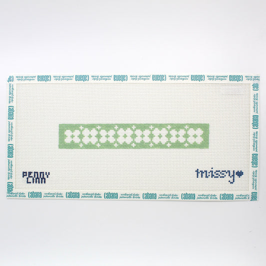 Key Fob Floral Inverse Green