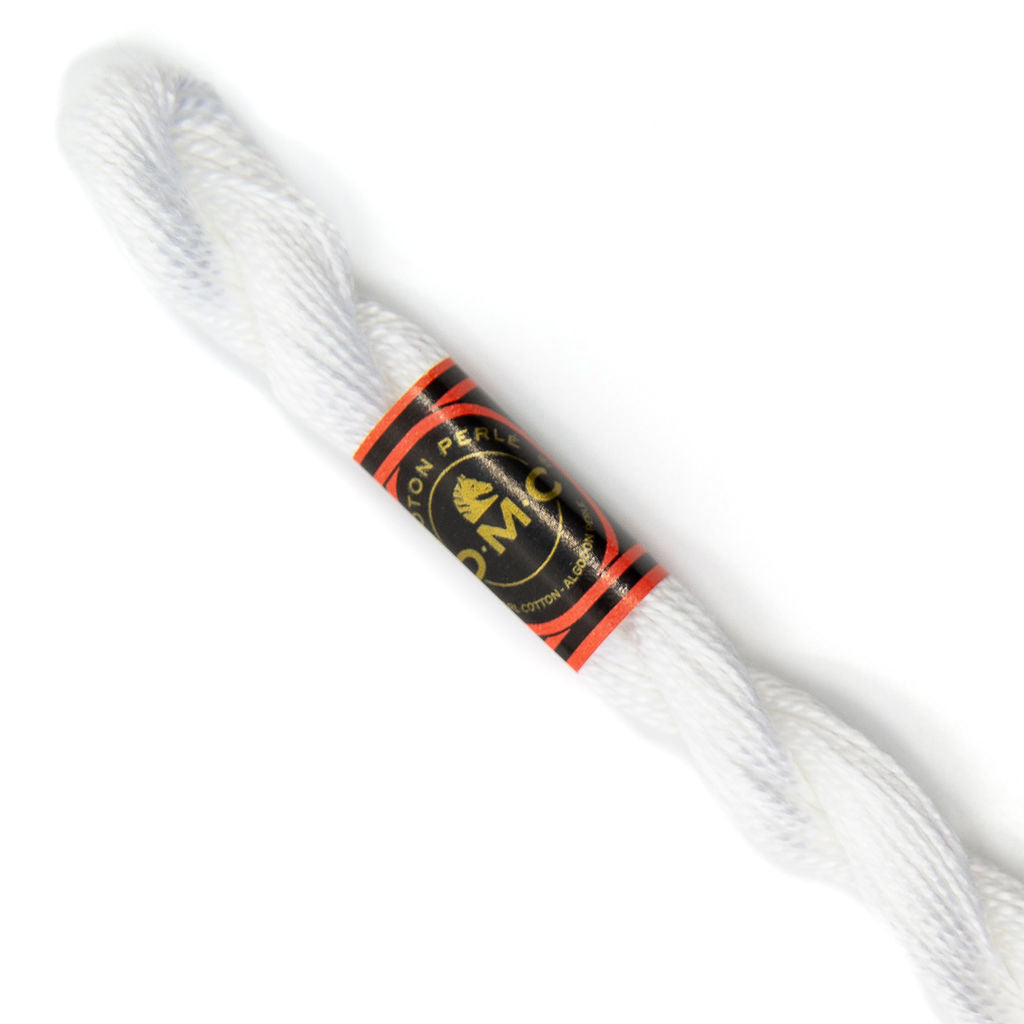 DMC 5 Pearl Cotton B5200 Pearlescent White Light