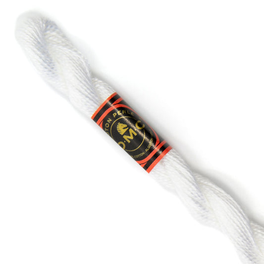 DMC 5 Pearl Cotton B5200 Pearlescent White Light