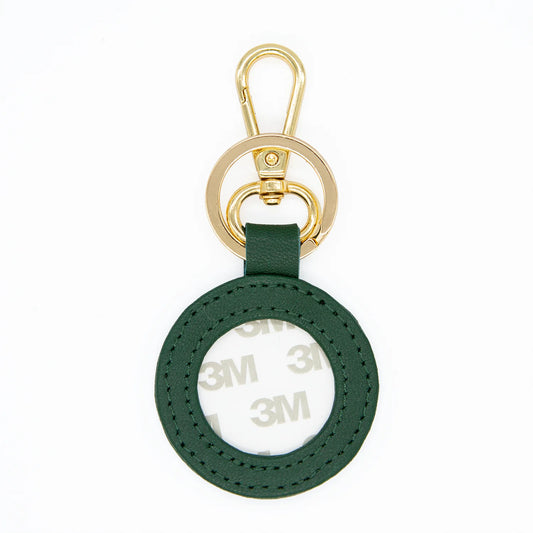 Self Finishing Leather Key Fob Forest Green
