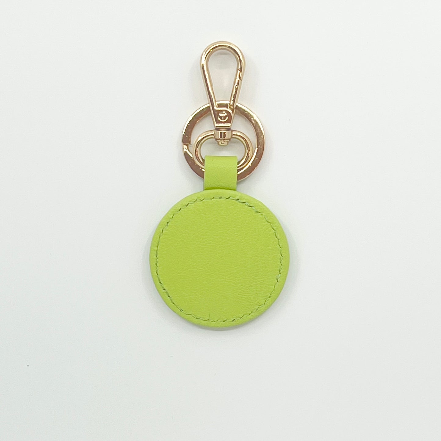 Self Finishing Leather Key Fob Lime