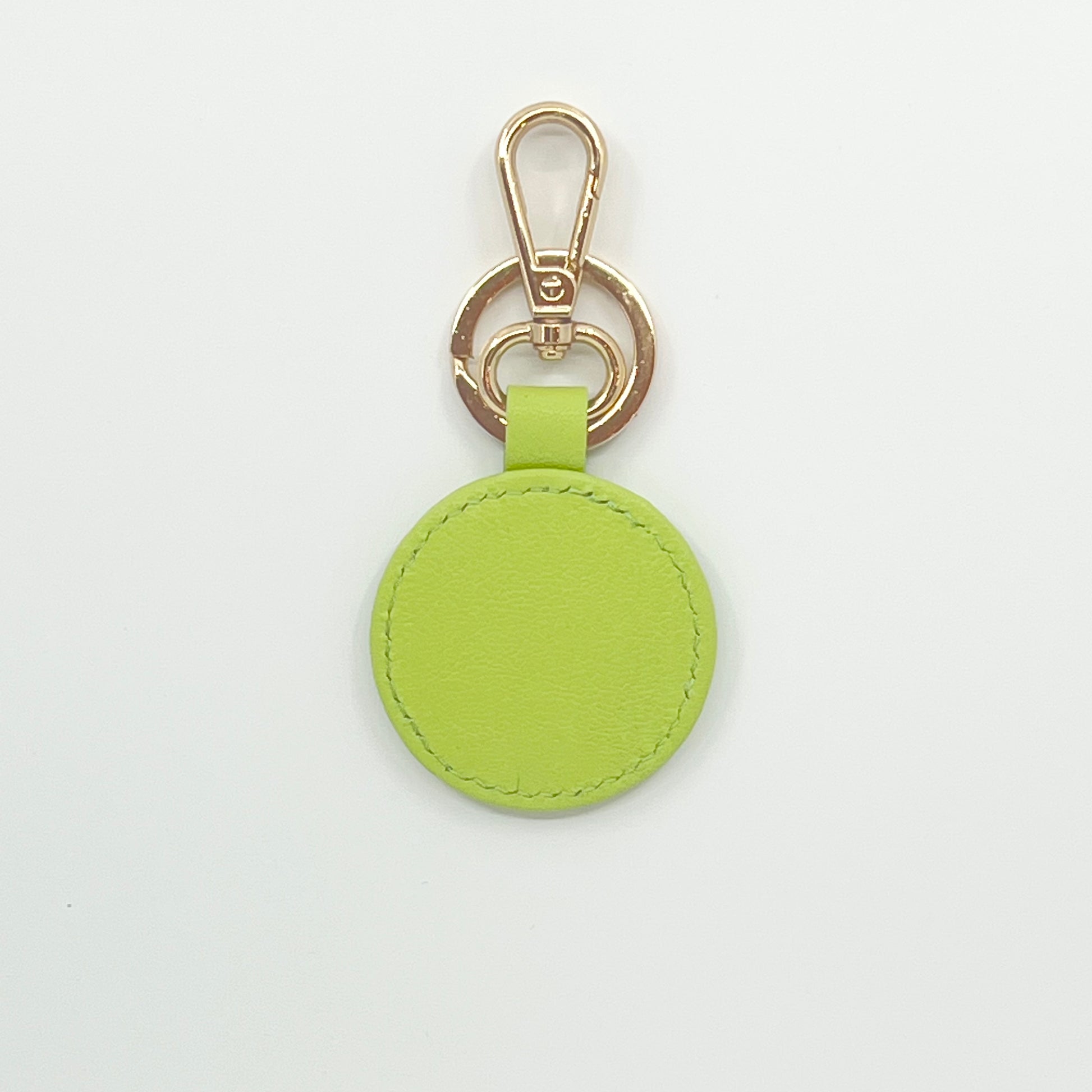 Self Finishing Leather Key Fob Lime