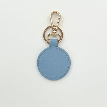 Self Finishing Leather Key Fob Light Blue