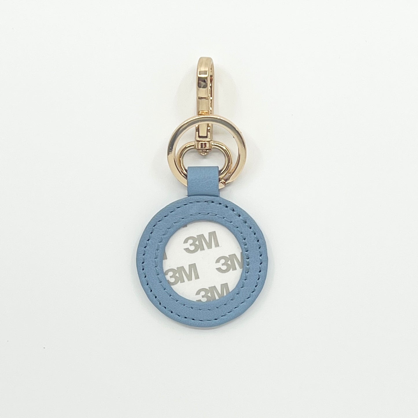Self Finishing Leather Key Fob Light Blue