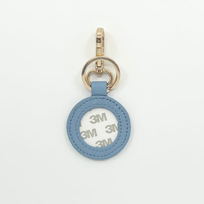 Self Finishing Leather Key Fob Light Blue