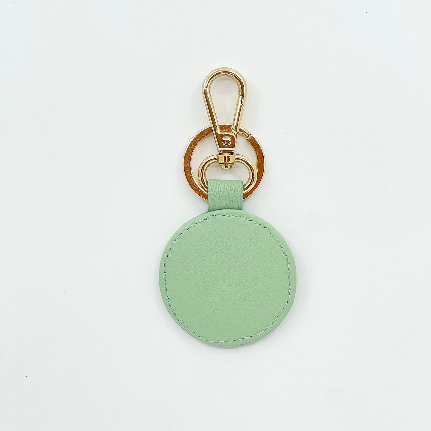 Self Finishing Leather Key Fob Smokey Green