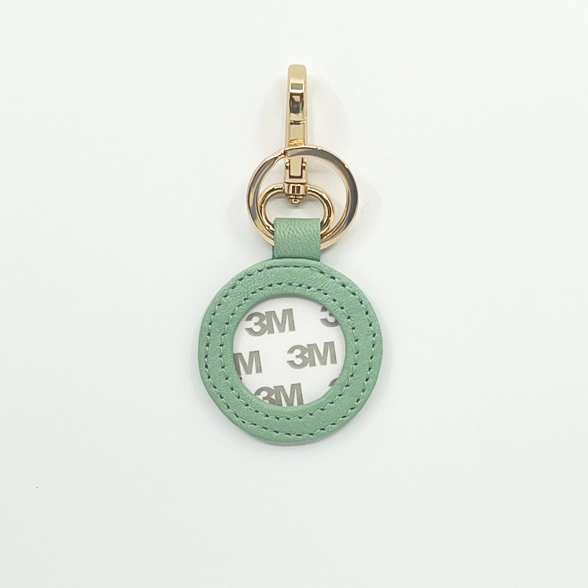Self Finishing Leather Key Fob Smokey Green
