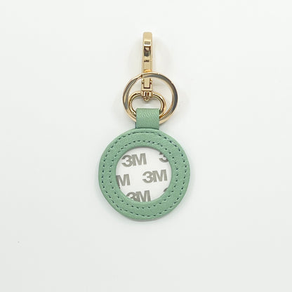 Self Finishing Leather Key Fob Smokey Green