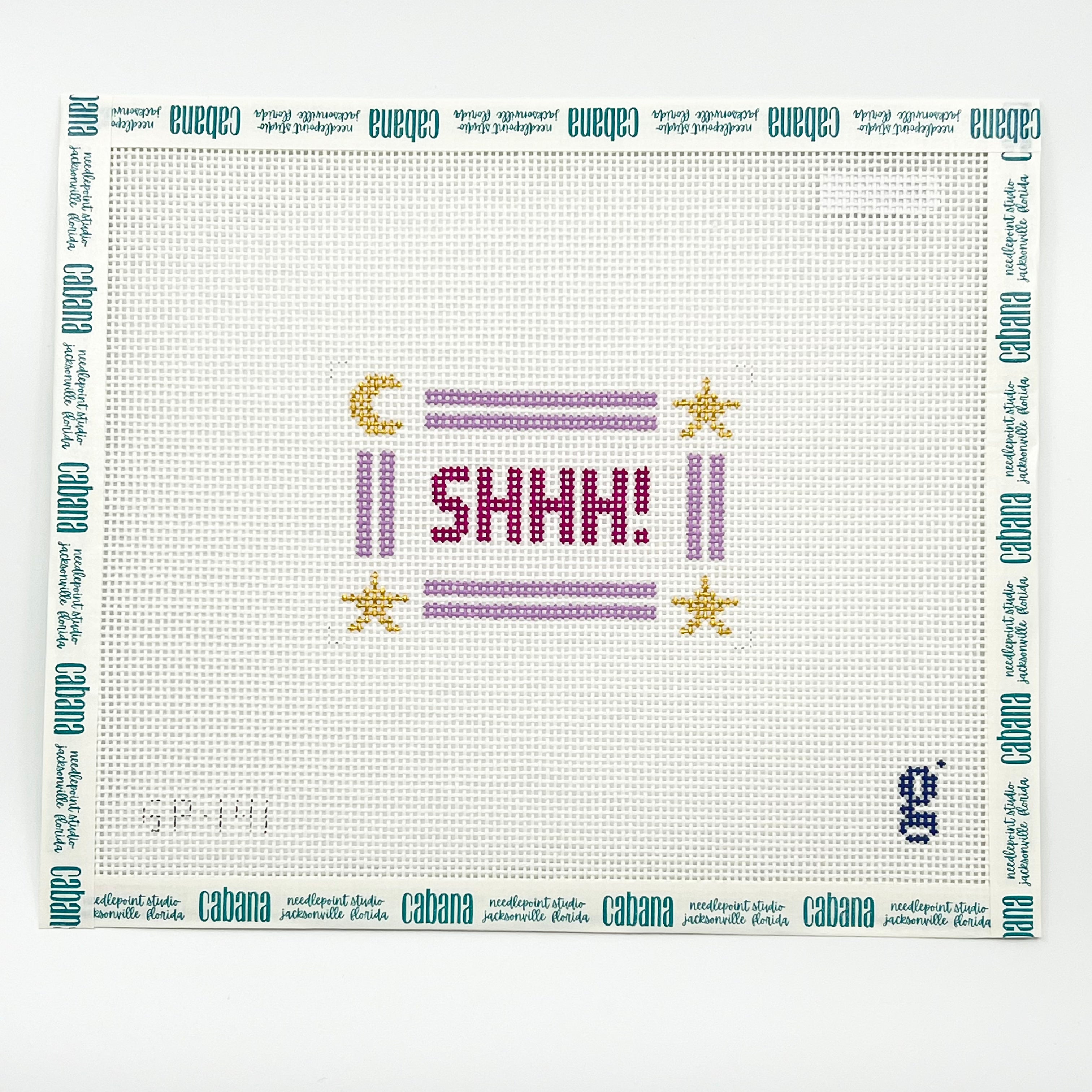 Shhh Sign – Cabana Needlepoint Studio