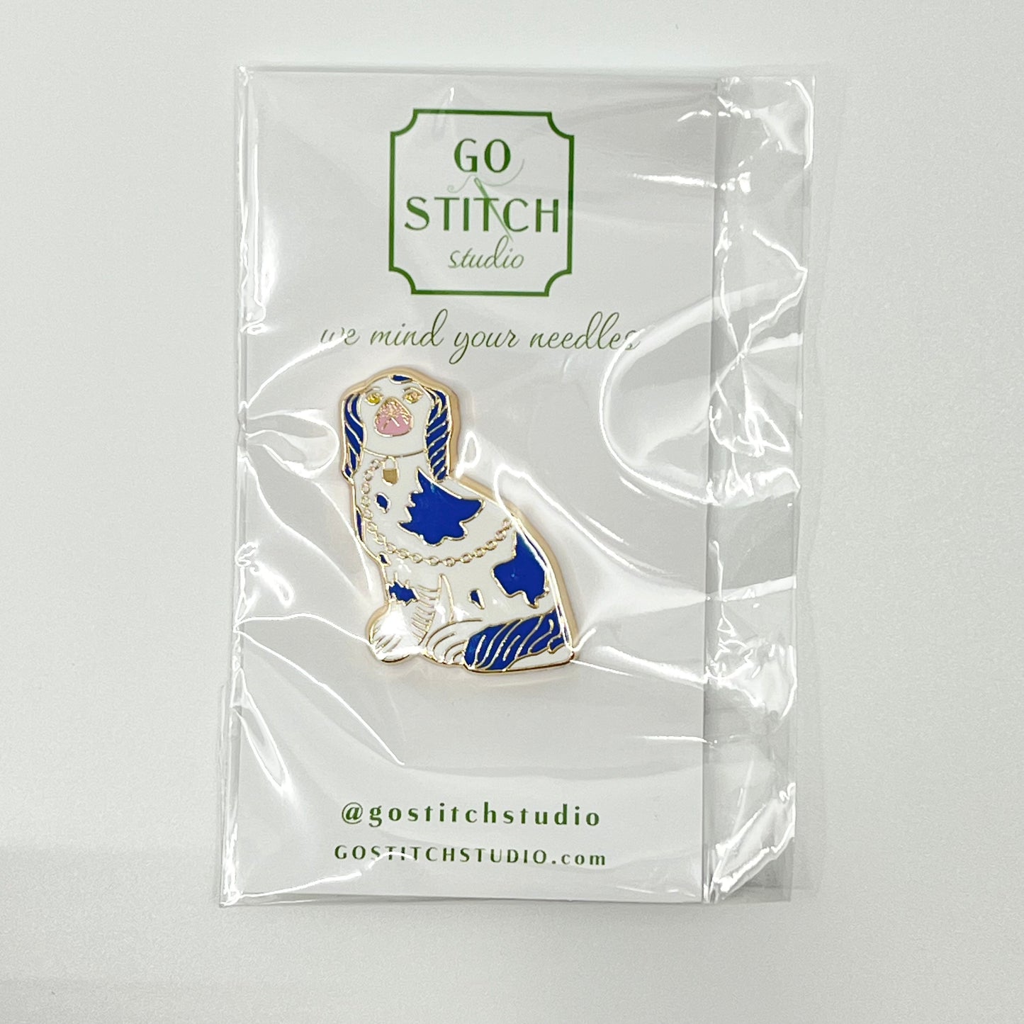 Blue Staffordshire Needle Minder