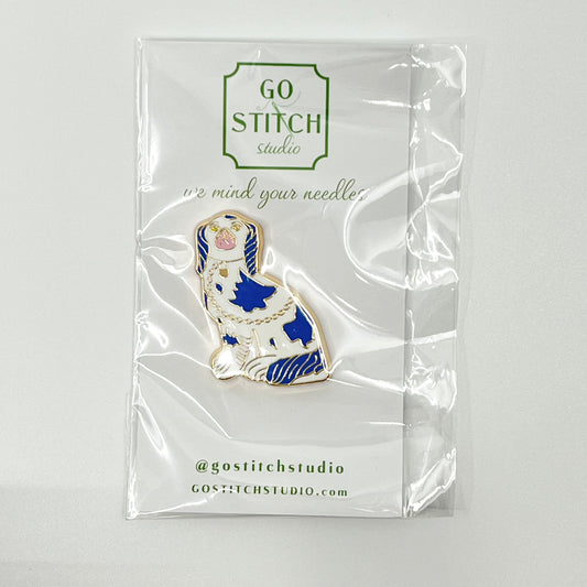 Blue Staffordshire Needle Minder