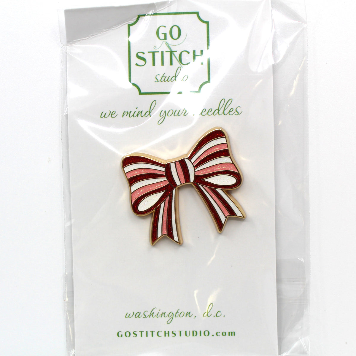 Peppermint Bow Needle Minder