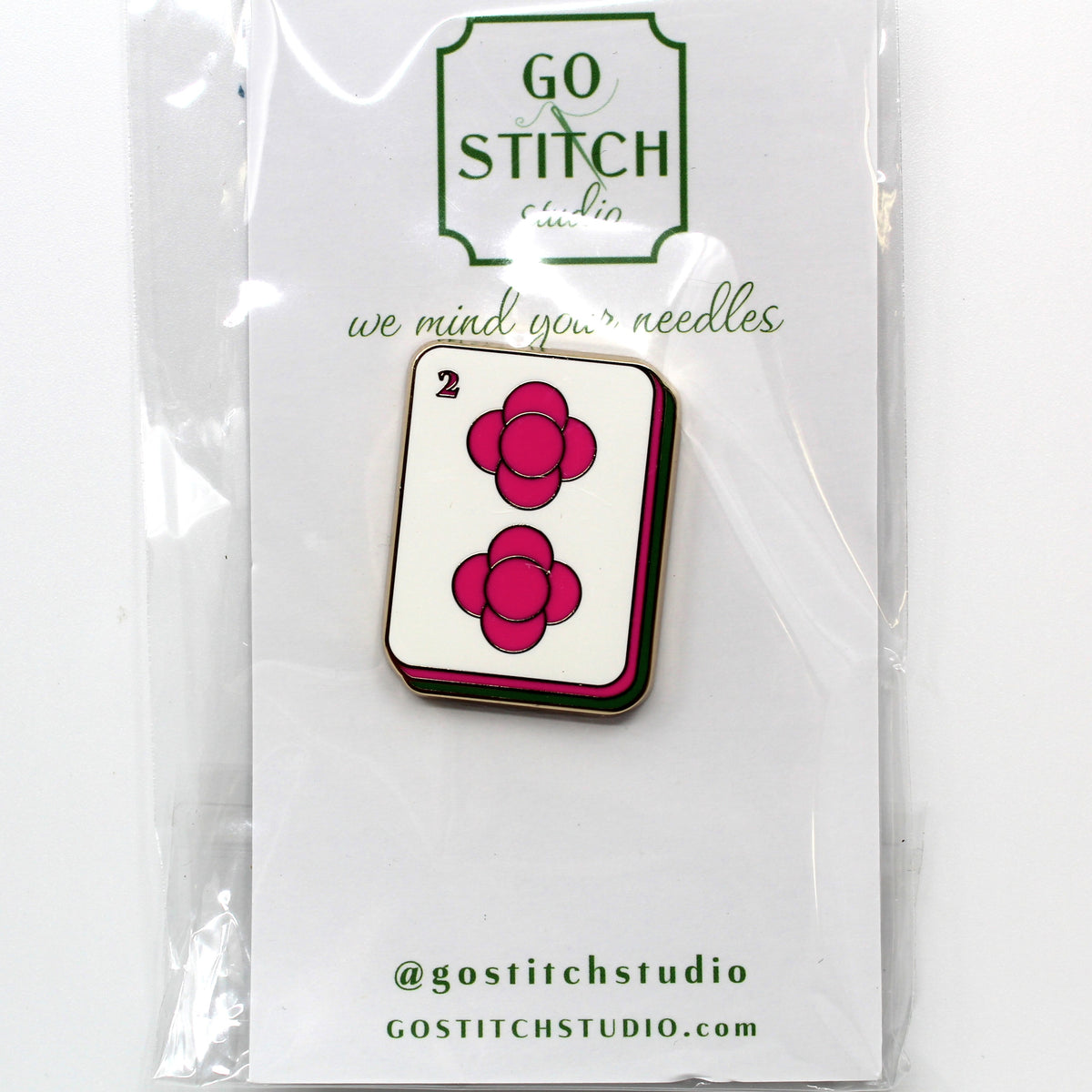 Two Dot Hot Pink Mahjong Tile Needle Minder