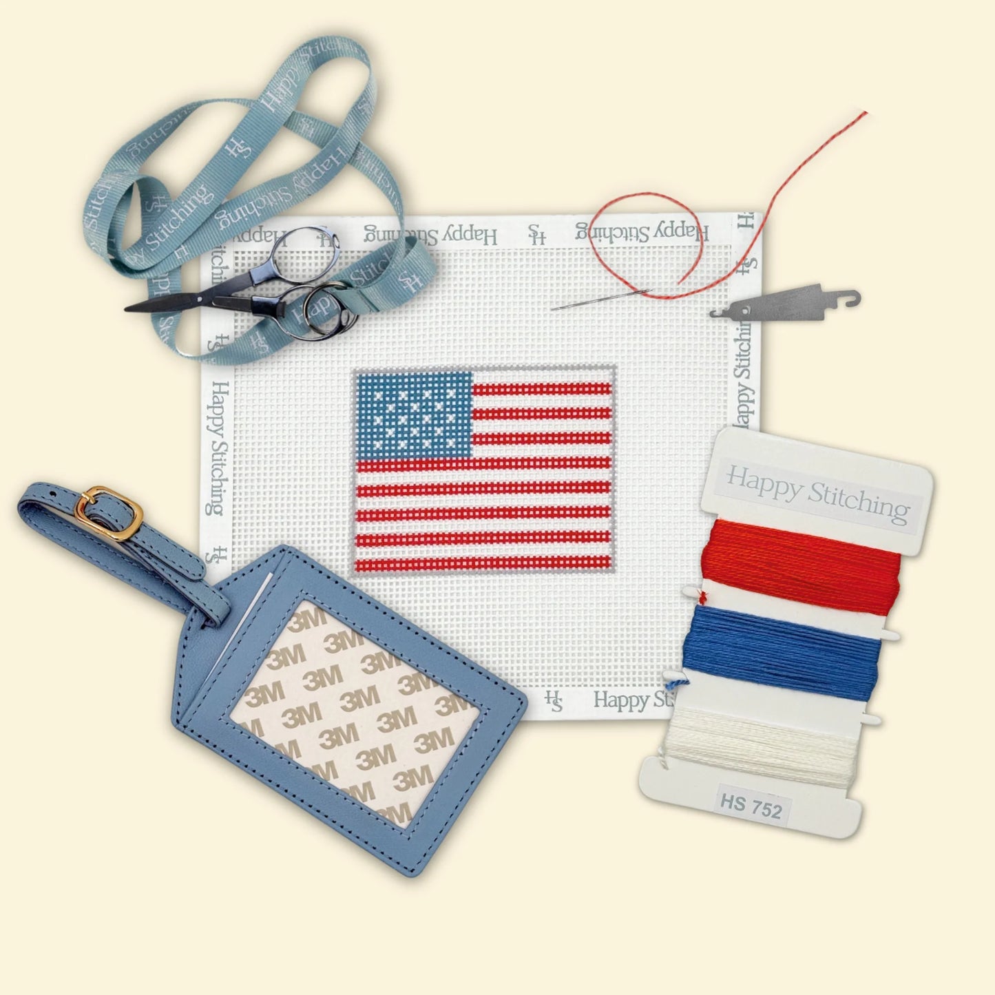 American Flag Luggage Tag - Self Finishing Kit